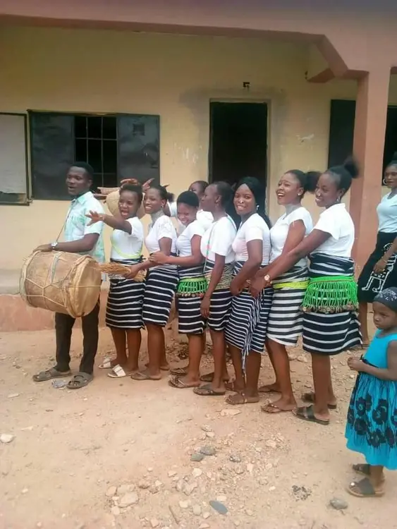 Is also about the celebration of out going Student dancing 